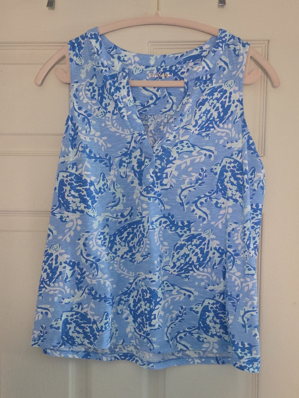 Lilly Pulitzer Light Blue & Navy Patterned Sleeveless Camisole